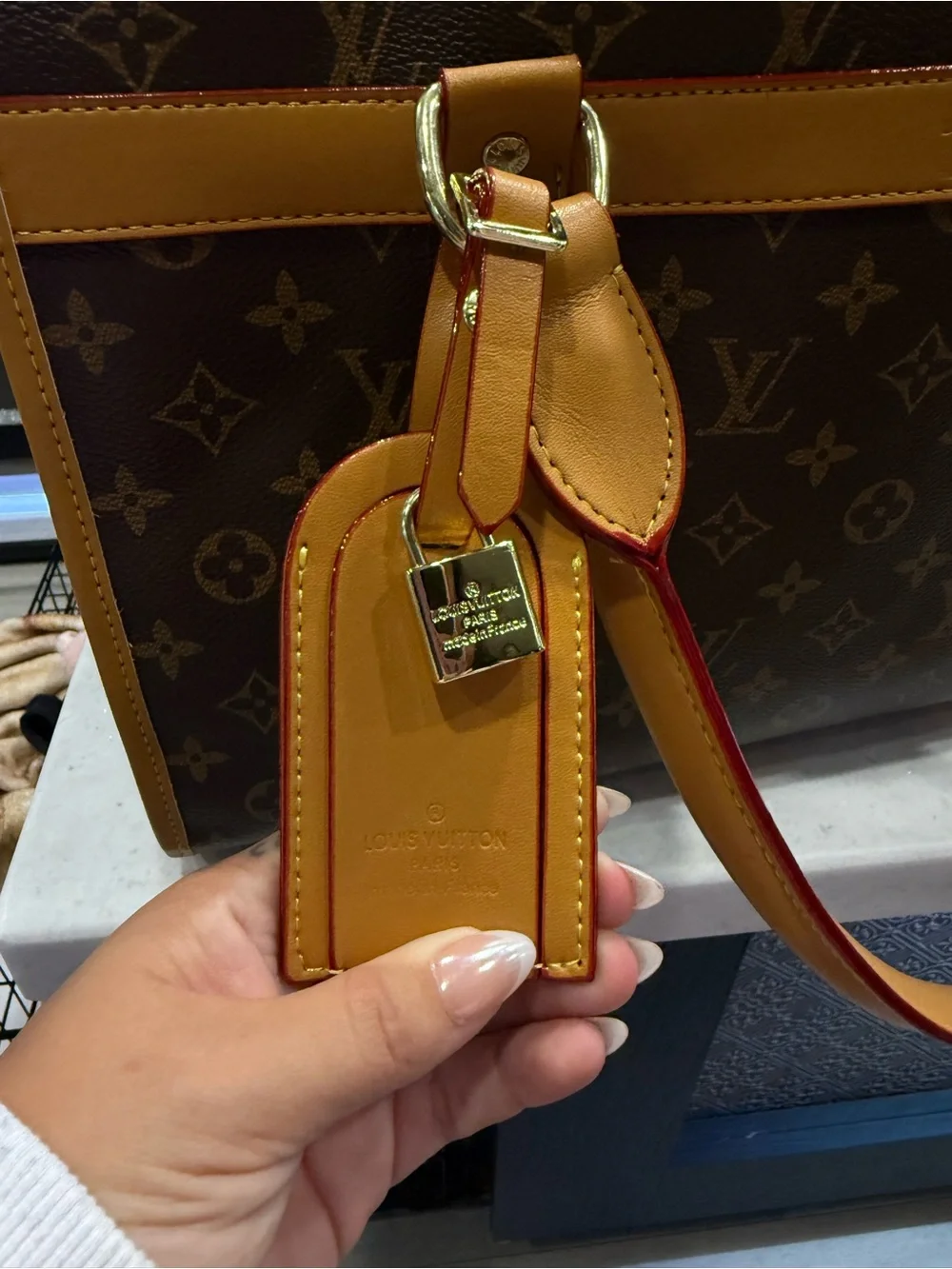 Luxury Monogram Brown Leather Crossbody Bag with Tan Trim